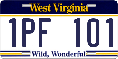 WV license plate 1PF101