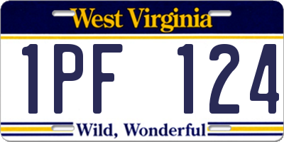 WV license plate 1PF124