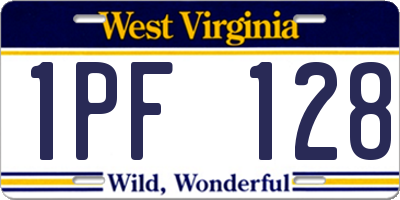 WV license plate 1PF128
