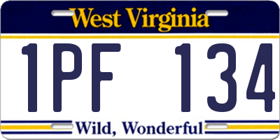 WV license plate 1PF134