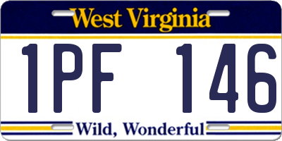 WV license plate 1PF146