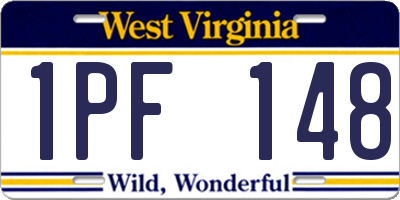 WV license plate 1PF148