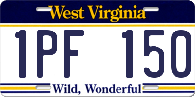 WV license plate 1PF150