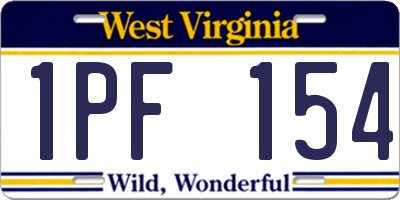 WV license plate 1PF154
