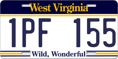 WV license plate 1PF155