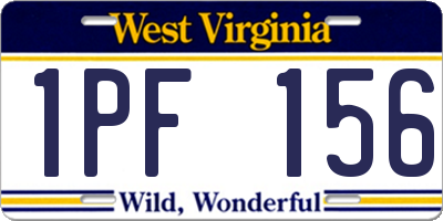 WV license plate 1PF156