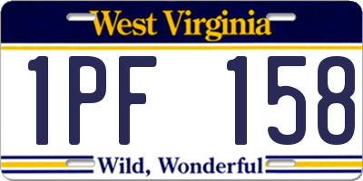 WV license plate 1PF158
