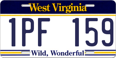 WV license plate 1PF159