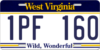 WV license plate 1PF160