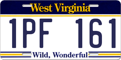 WV license plate 1PF161