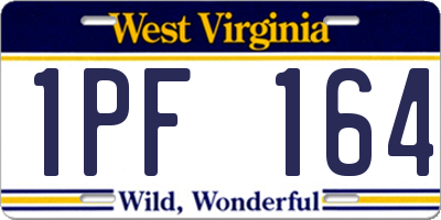 WV license plate 1PF164