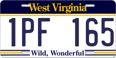 WV license plate 1PF165