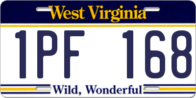 WV license plate 1PF168