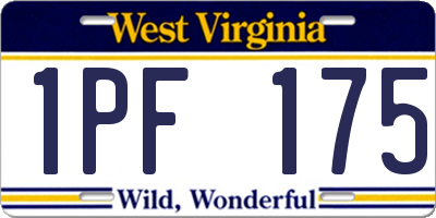 WV license plate 1PF175
