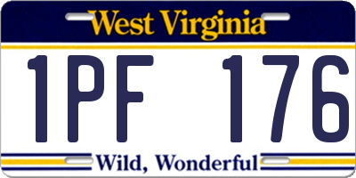 WV license plate 1PF176