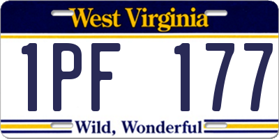 WV license plate 1PF177
