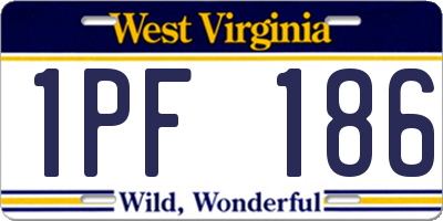 WV license plate 1PF186