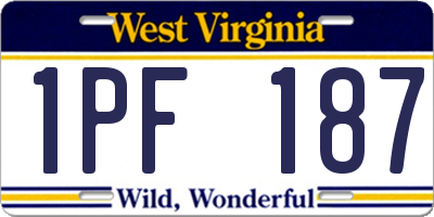 WV license plate 1PF187