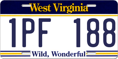 WV license plate 1PF188