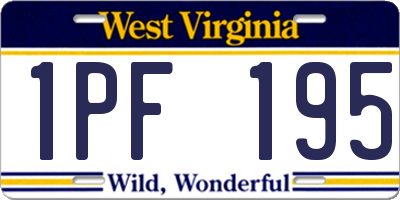 WV license plate 1PF195
