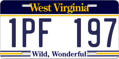 WV license plate 1PF197