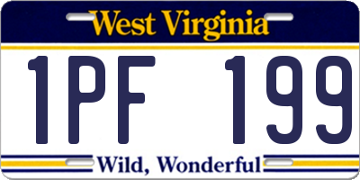 WV license plate 1PF199