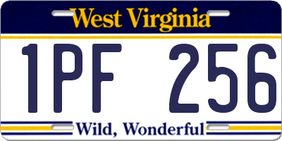 WV license plate 1PF256
