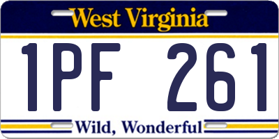 WV license plate 1PF261