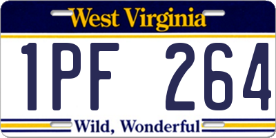 WV license plate 1PF264