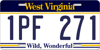 WV license plate 1PF271