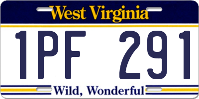WV license plate 1PF291