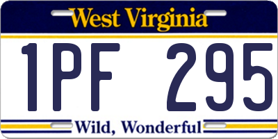 WV license plate 1PF295