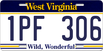 WV license plate 1PF306