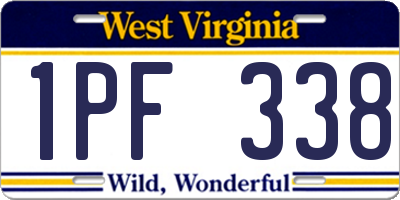 WV license plate 1PF338