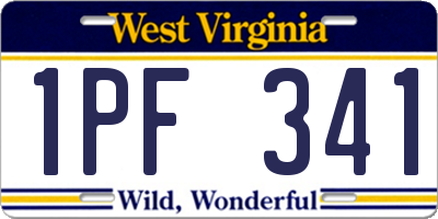 WV license plate 1PF341