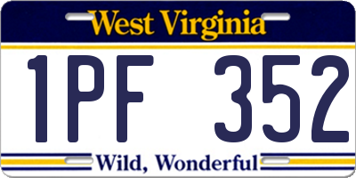 WV license plate 1PF352