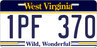 WV license plate 1PF370