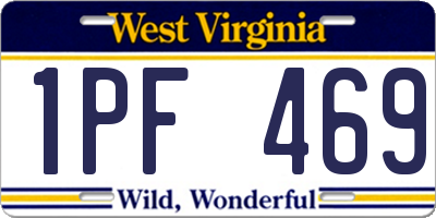 WV license plate 1PF469