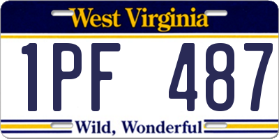 WV license plate 1PF487