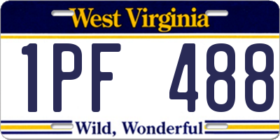 WV license plate 1PF488