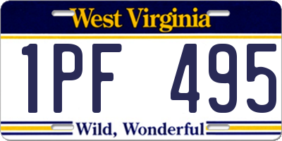 WV license plate 1PF495