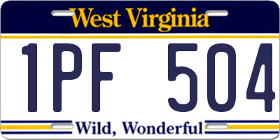 WV license plate 1PF504