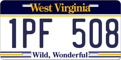 WV license plate 1PF508
