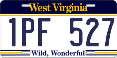 WV license plate 1PF527