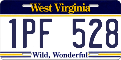WV license plate 1PF528