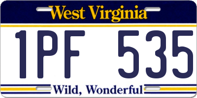 WV license plate 1PF535