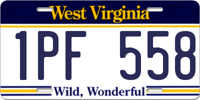 WV license plate 1PF558