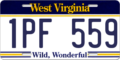 WV license plate 1PF559