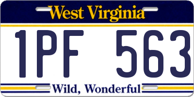 WV license plate 1PF563