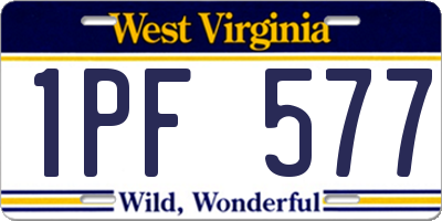 WV license plate 1PF577